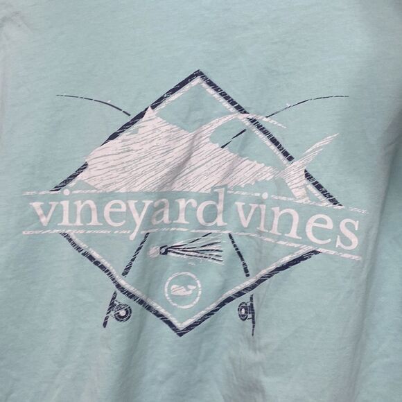 Vineyard Vines Hooded longsleeve teal shark medium - Picture 6 of 7